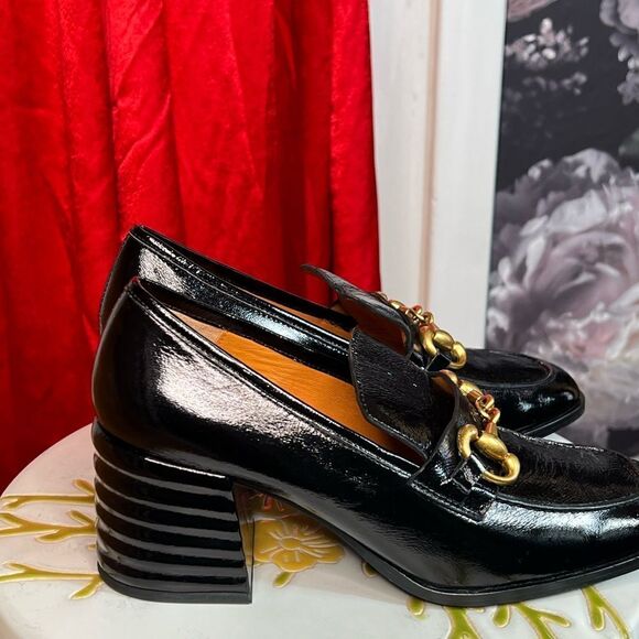 Saint G  VERA BLACK LEATHER HANDCRAFTED SHOES/ size 39 - Picture 5 of 11